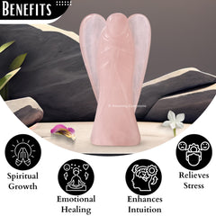 Amazing Gemstone Rose Quartz Angel hands in prayer with protective aura