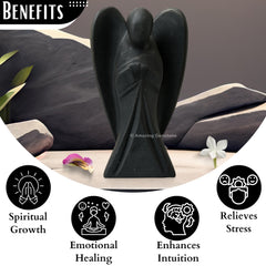 Amazing Gemstone Shungite Angel is hand-sorted authentic shungite crystal.