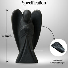 Amazing Gemstone Shungite Angel comes in a velvet pouch, ideal for gifting.