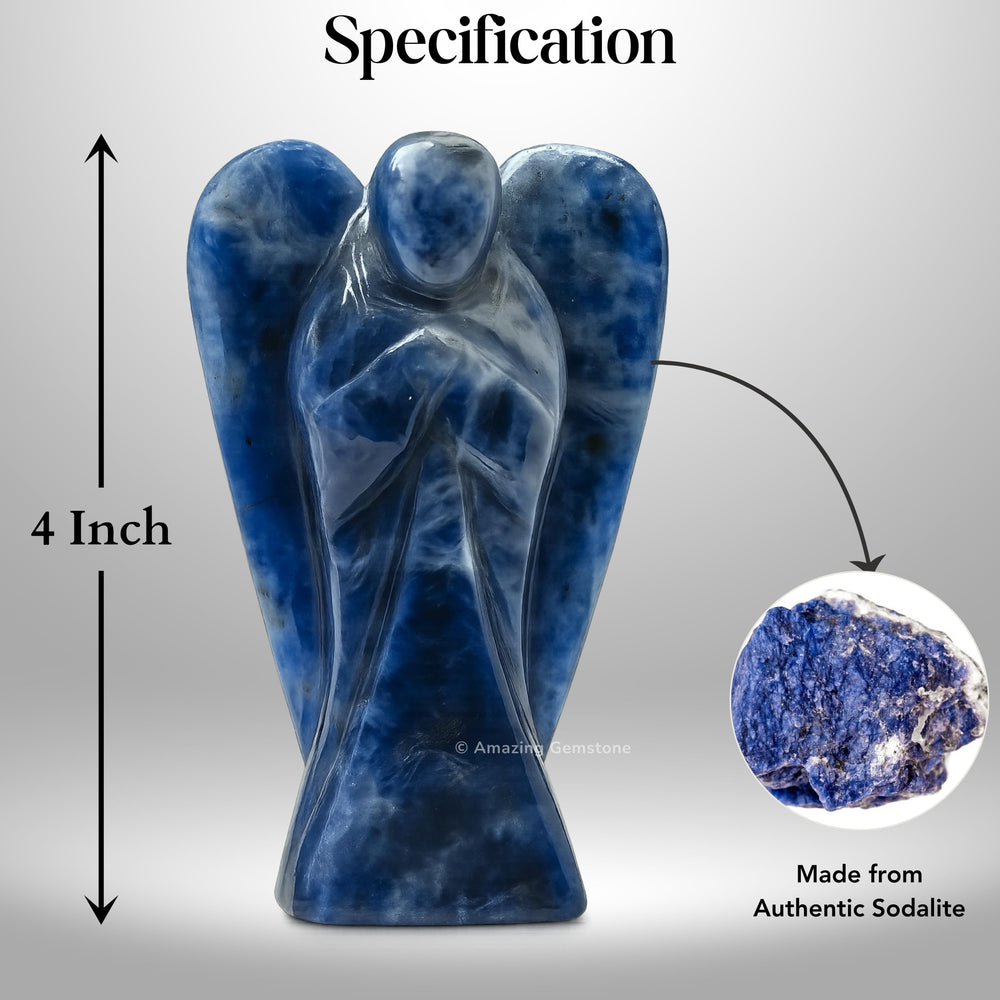 Amazing Gemstone sodalite angel hand-sorted, authentic crystal with quality checked.