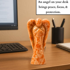 Amazing Gemstone Sunstone Angel authenticity certificate confirms natural, hand-sorted quality.