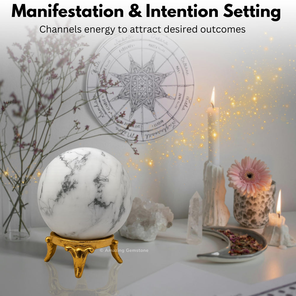Amazing Gemstone 2-inch crystal ball on table for tabletop focal point