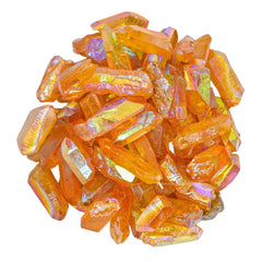 Amazing Gemstone Tangerine Aura Quartz raw crystal point for meditation and mindful energy