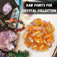 Amazing Gemstone Tangerine Aura Quartz rough crystal edge for crystal grids