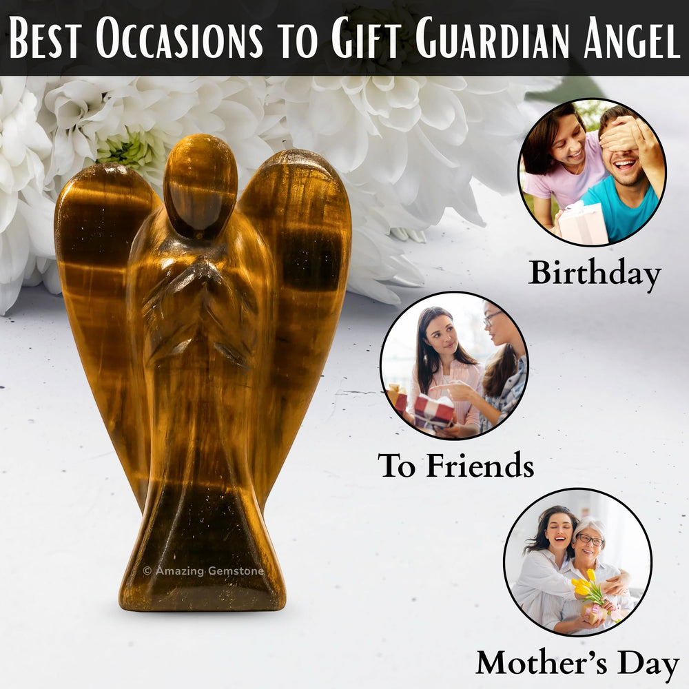 Amazing Gemstone Tiger Eye Angel craftsmanship signals earth-mined authenticity.