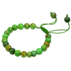 Amazing Gemstone Variscite bracelet worn on wrist, demonstrating versatile everyday style.