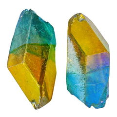 Amazing Gemstone yellow aqua aura quartz crystal cluster for display and inspiration