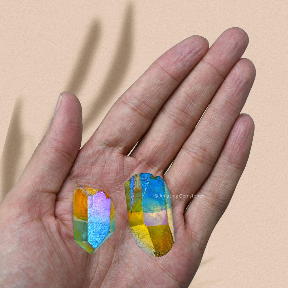 Amazing Gemstone yellow aqua aura quartz for DIY jewelry and personal gemstones