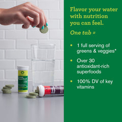 Dissolving Amazing Grass Electrolyte Tablets in water creates a flavorful hydration boost.