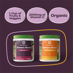 Amazing Grass Greens Blend ingredients feature spirulina and chlorella for nutrient-dense greens.