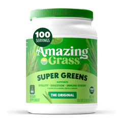 Amazing Grass Greens Blend Original packaging highlights plant-based greens for daily vitality