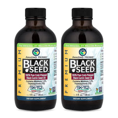 Amazing Herbs Black Seed Oil bottle pour for daily immune support