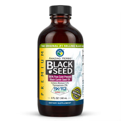 Amazing Herbs Premium Black Seed Oil bottle ready for daily immune support.