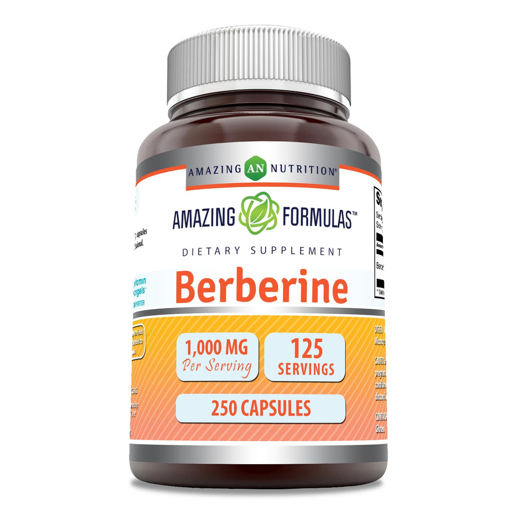 Amazing Nutrition Berberine bottle-front view highlights purity and potency.