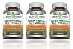 Amazing Nutrition Amazing Formulas calcium magnesium zinc with vitamin D3 bottle for daily bone support.