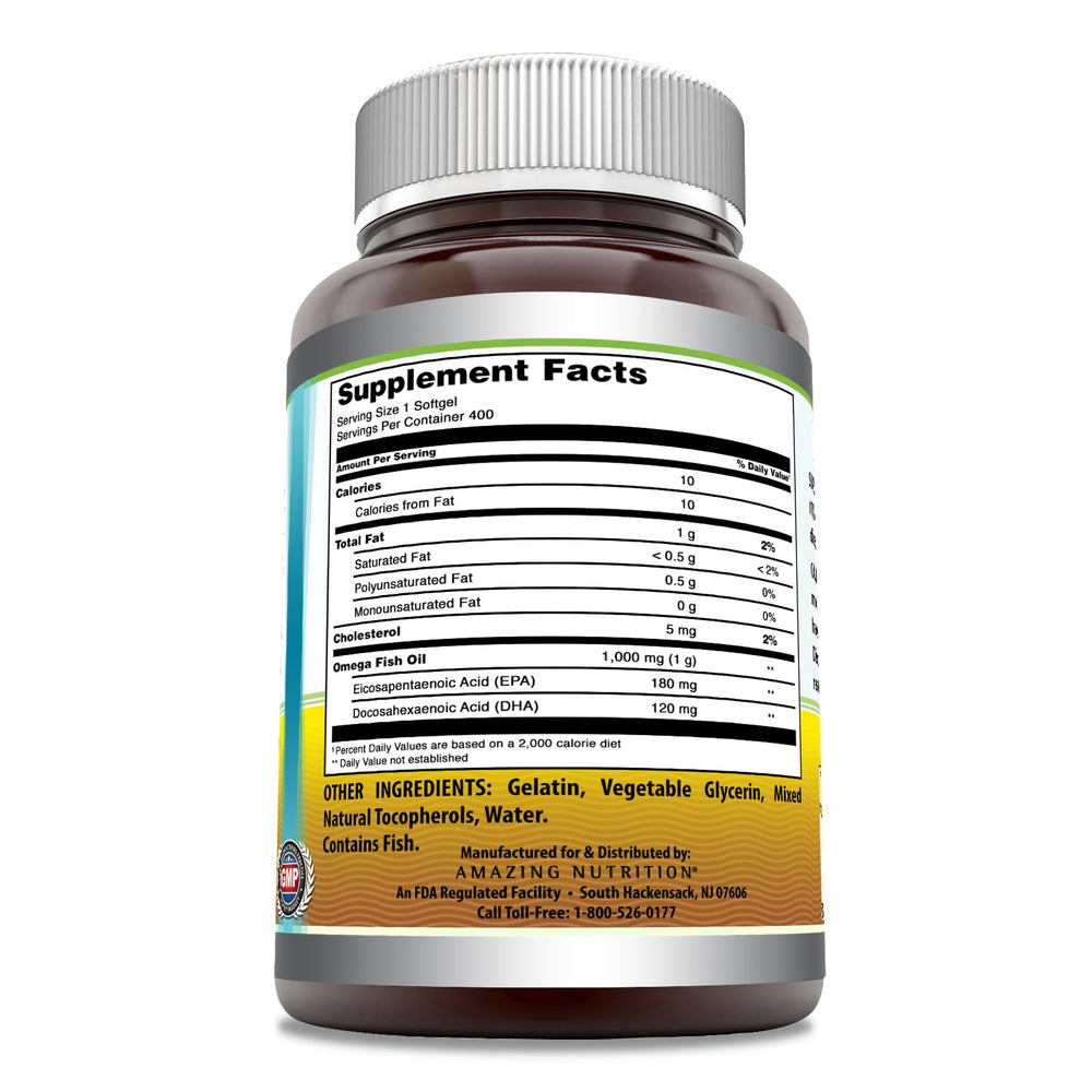 Amazing Nutrition Amazing Omega softgels in bottle ready to take