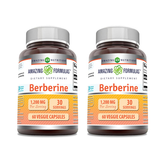 Amazing Nutrition Berberine 1200mg bottle front for daily wellness routine.