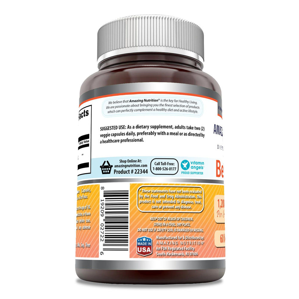 Amazing Nutrition Berberine label shows Non-GMO and gluten-free assurances.