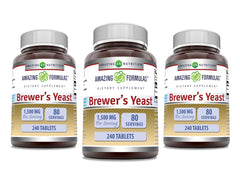 Amazing Nutrition Brewers Yeast 1500mg bottle front highlighting high-potency daily supplement