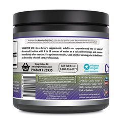 Amazing Nutrition creatine powder being poured for quick pre-workout mix
