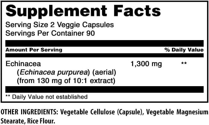 Amazing Nutrition Echinacea capsules being dispensed for daily use.
