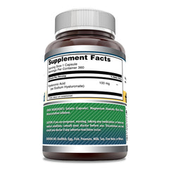 Amazing Nutrition Hyaluronic Acid 100 mg capsules close-up showing convenient one-capsule serving