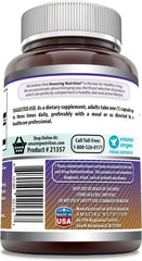 Label on Amazing Nutrition L-Arginine bottle highlights GMP manufacturing