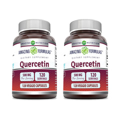 Amazing Nutrition Quercetin 500mg veggie capsules bottle for daily wellness.