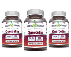 Amazing Nutrition Quercetin 500mg veggie capsules bottle for daily wellness support.