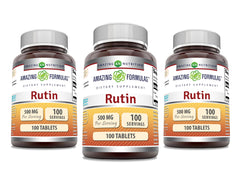 Amazing Nutrition Rutin 500mg tablets bottle front view, easy daily supplement.
