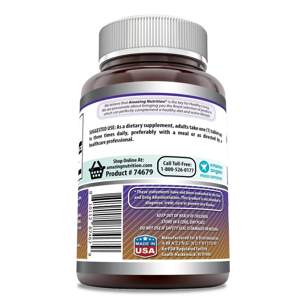 Amazing Nutrition USA-made bottle with GMP seal conveys purity and quality.