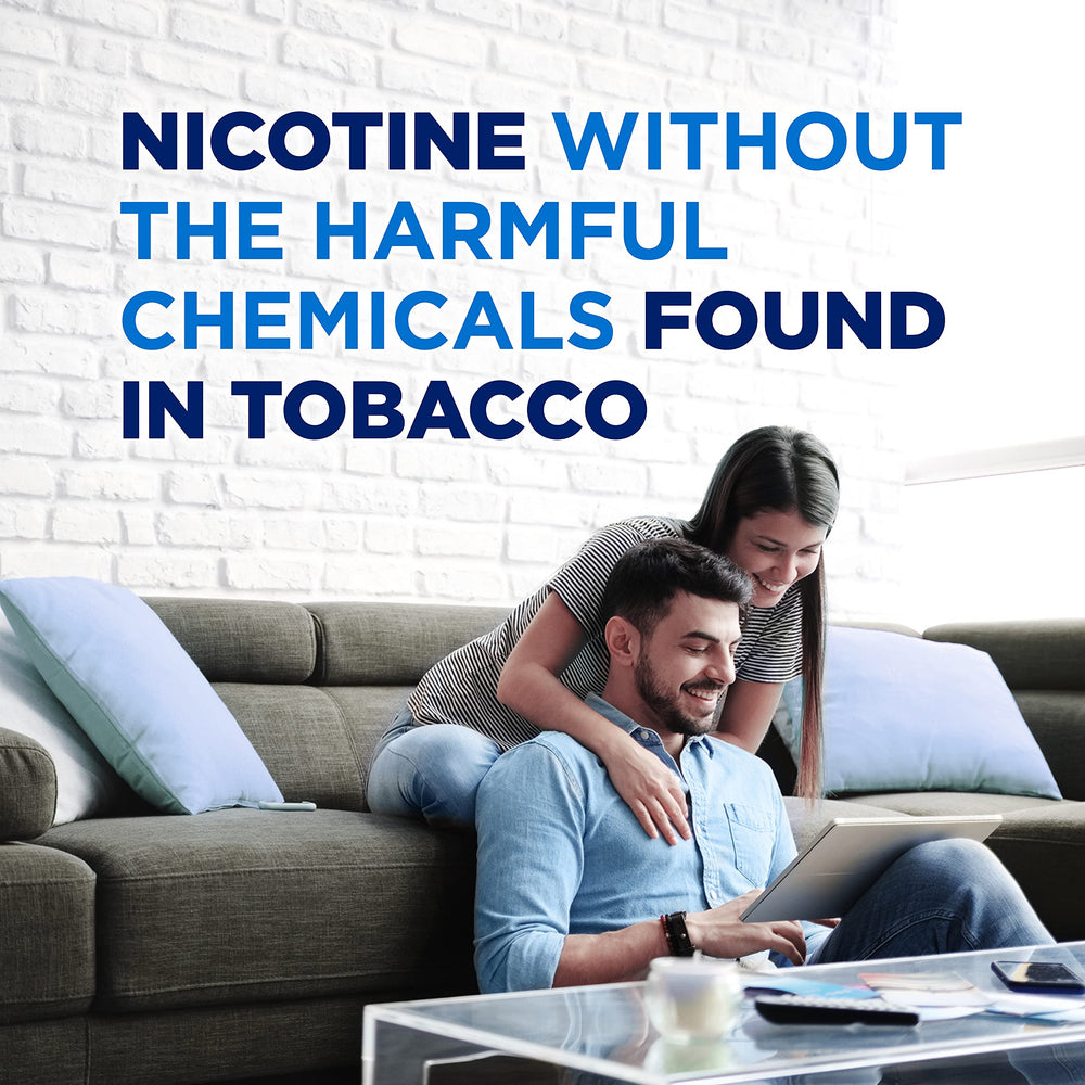 Amazon Basic Care 160-count nicotine gum ice mint boxfront signals long-term supply.