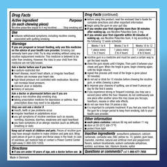 Amazon Basic Care ice mint nicotine gum 4 mg closeup emphasizes flavor and texture.