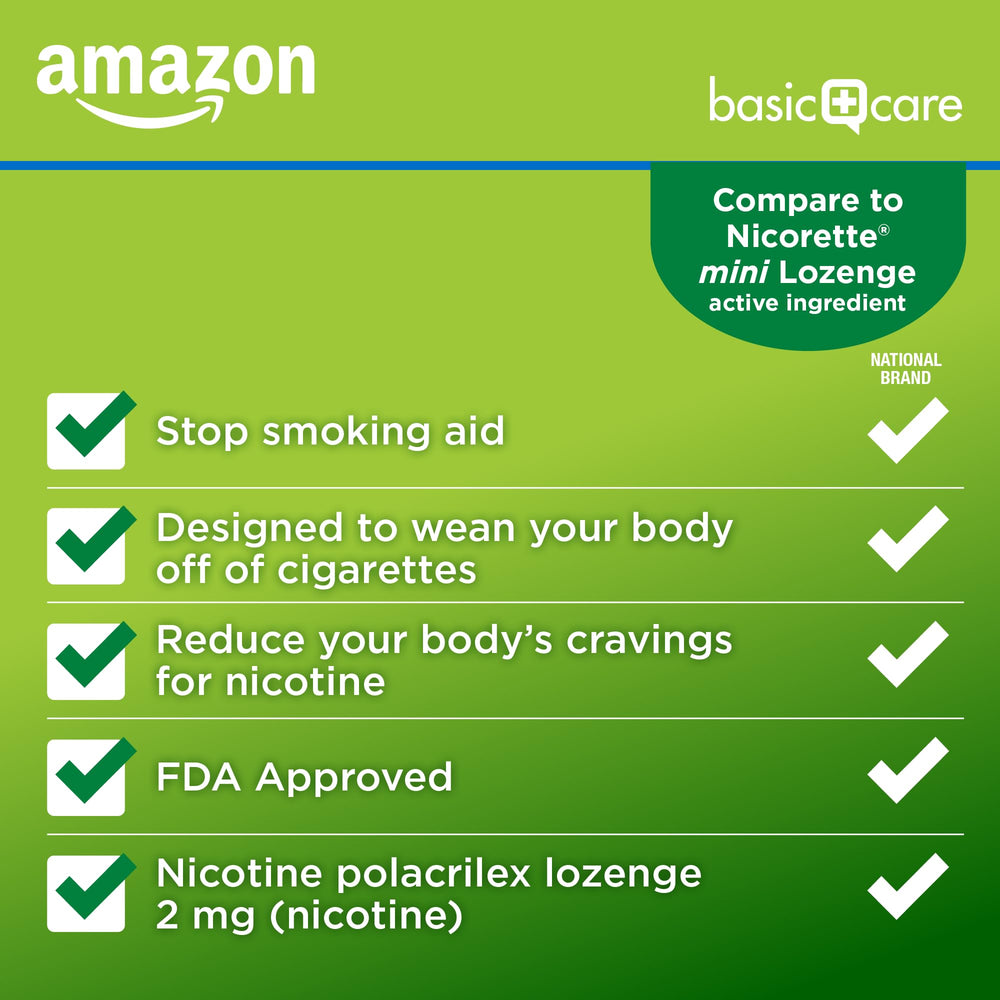 Amazon Basic Care mini lozenge mint pack dispense easily.