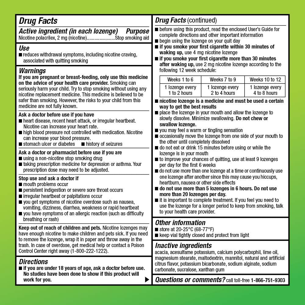 Amazon Basic Care mini nicotine lozenge citrus blister pack for on-the-go craving control.
