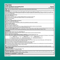 Amazon Basic Care nicotine gum 2 mg Arctic Mint usage-scene illustrating on-the-go support.