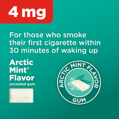 Amazon Basic Care nicotine gum 4 mg mint pieces closeup for urge control.