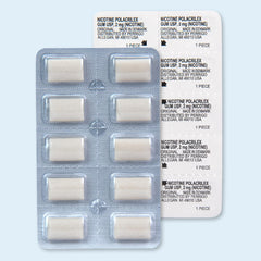 Dispensing view of Amazon Basic Care nicotine gum 2 mg original flavor