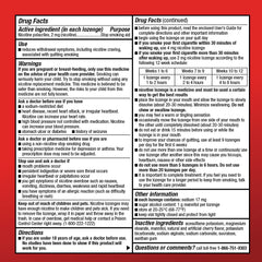 Amazon Basic Care nicotine lozenge cherry container demonstrates discreet, portable quit-aid for travel.