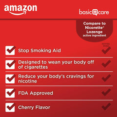 72-count box of Amazon Basic Care lozenges for quitting plan