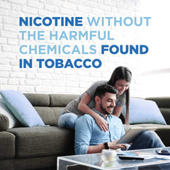 Amazon Basic Care nicotine gum 4 mg original logo view for brand recognition.