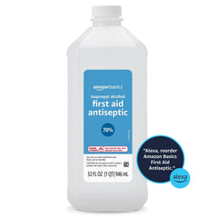 Amazon Basics bottle contents ideal for cleaning minor cuts and scrapes.
