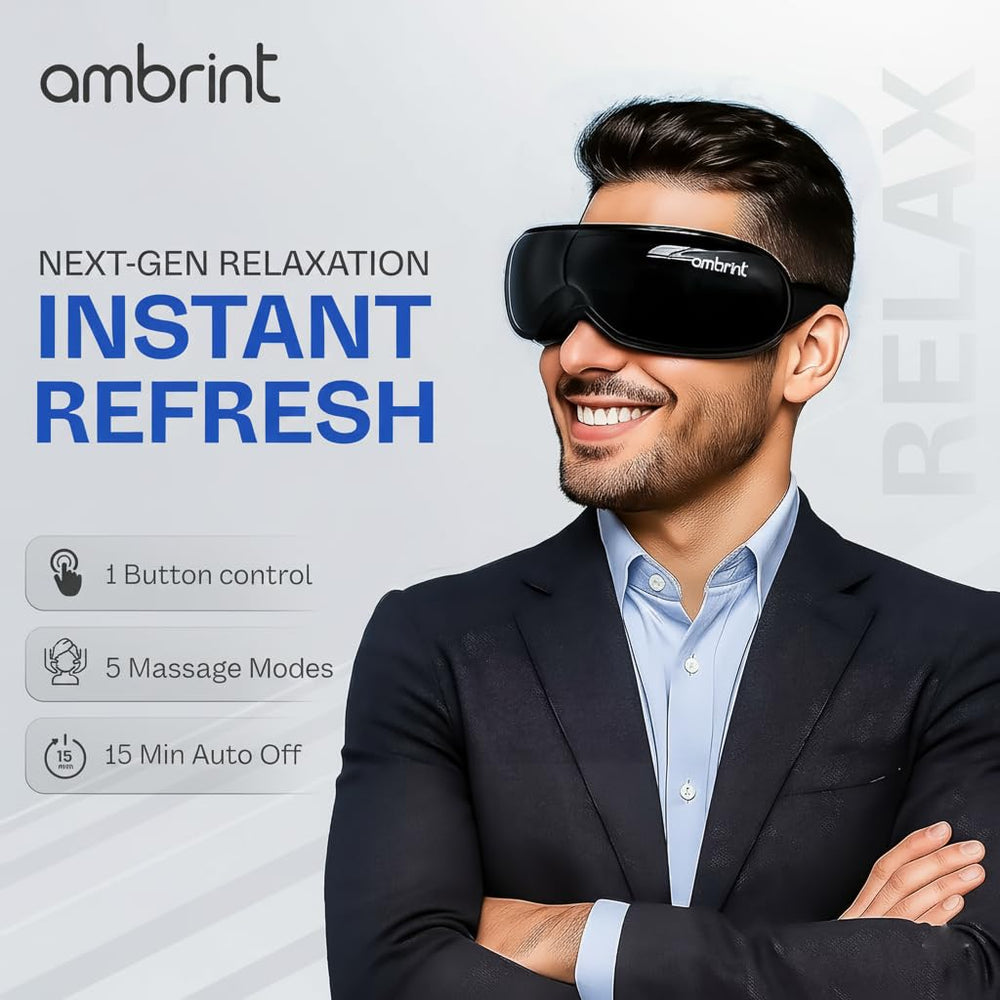 Ambrint Shiatsu massage pads target around the eyes for comfort.