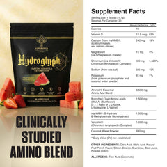 Ambrosia Hydroglyph bottle pouring showing electrolytes for on-the-go hydration