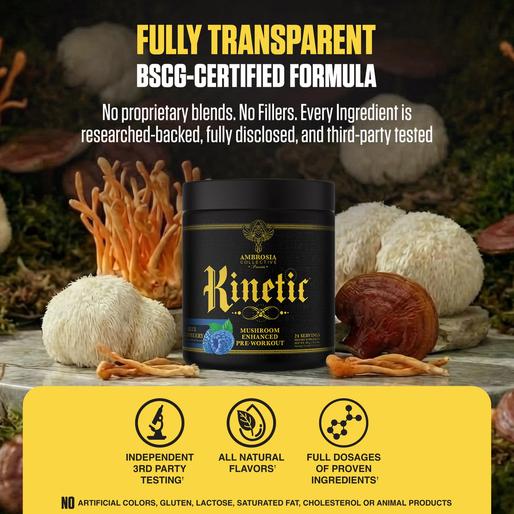 Ambrosia Kinetic powder dissolving quickly in water for smooth taste.