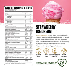 Ambrosia Planta fresh strawberries close-up for Strawberry Ice Cream flavor