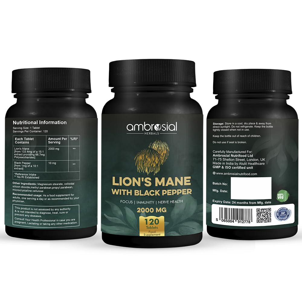 Ambrosial Lions Mane promo bundle display highlighting value