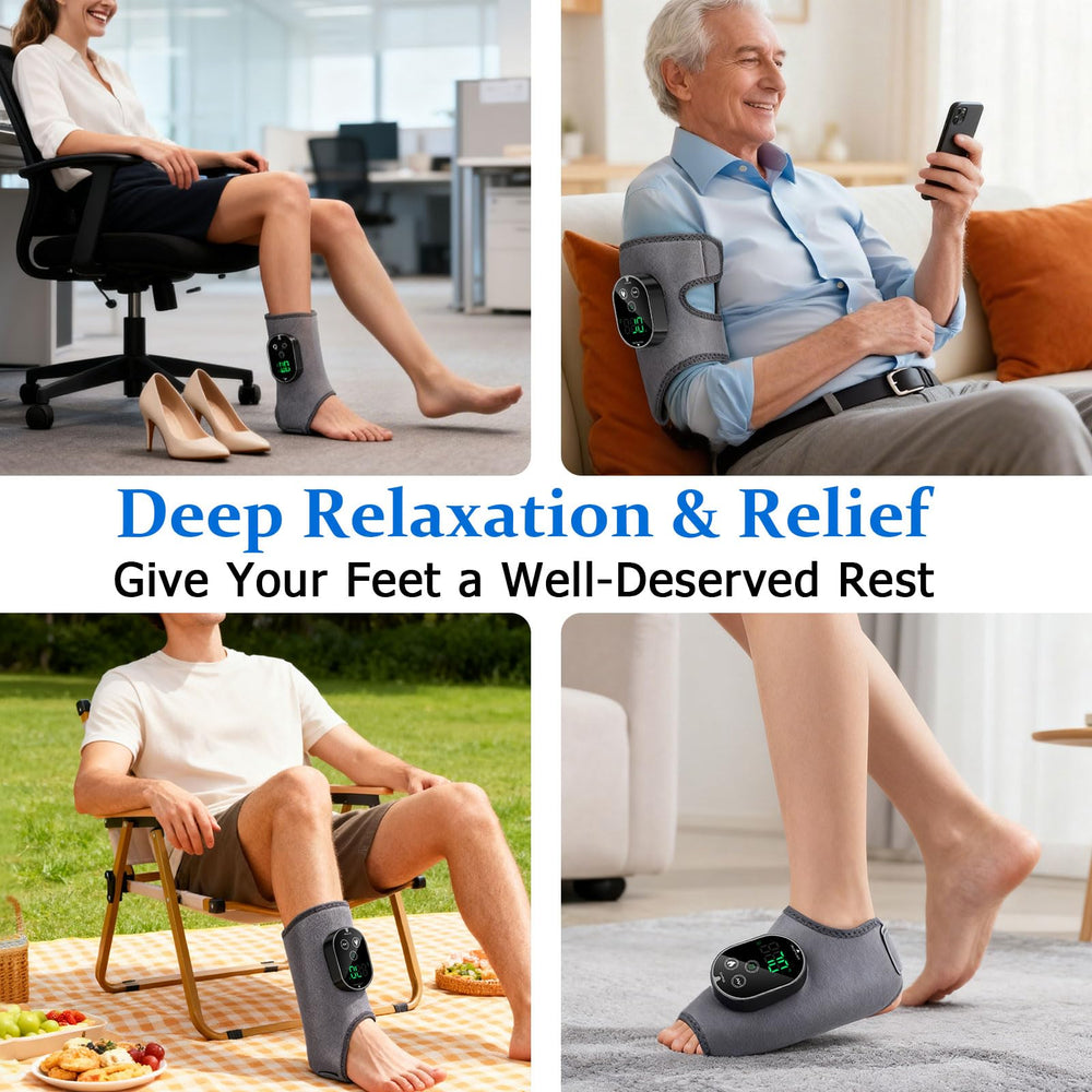 Ameilika foot massager USB charging port for travel-ready power.