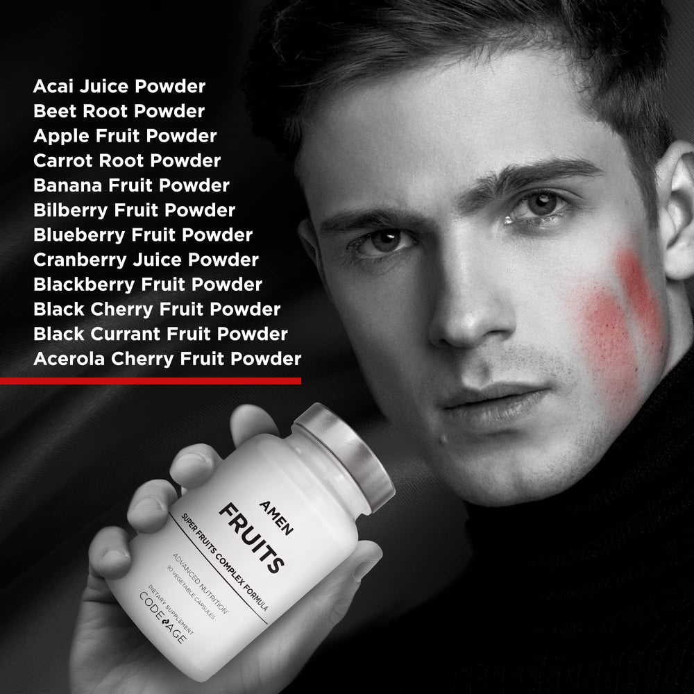 Amen Fruits bottle on kitchen counter, easy daily wellness addition.