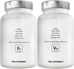 Amen fruits-veggies label detail showcasing non-GMO vegan credentials.